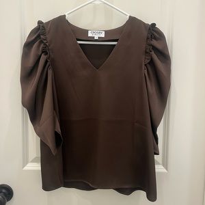 XS Brown Silk Crosby Top